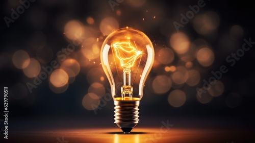 light bulb glowing brightly against a dark background, representing the spark of a new idea or innovation generative ai