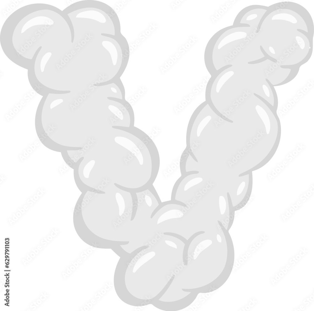 Fototapeta premium Cloud Alphabet Letter V