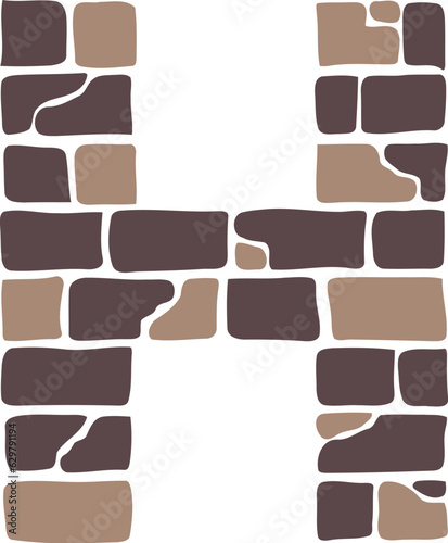 Wall Brick Letter H