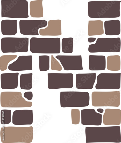 Wall Brick Letter N