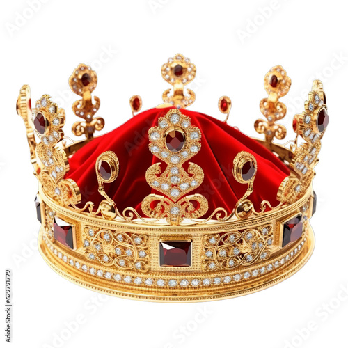 royal gold crown with precious stones and jewelry, Prince crown, King Crown, Generative ai