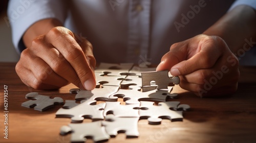person holding a puzzle piece, representing problem-solving and critical thinking generative ai