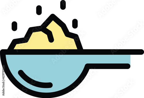 Natural food powder icon outline vector. Vegan sugar. Control meatless color flat