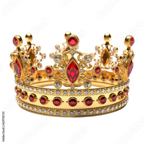 royal gold crown with precious stones and jewelry, Prince crown, King Crown, Generative ai