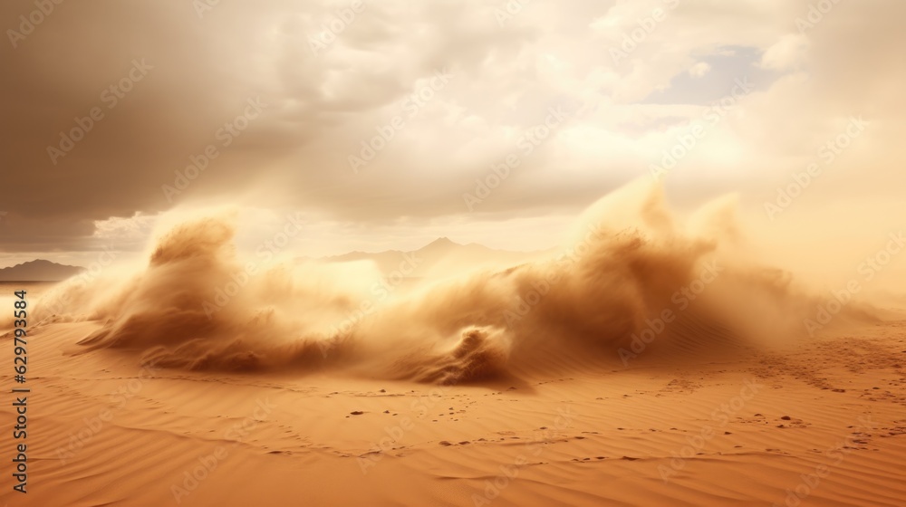 custom made wallpaper toronto digitalsandstorm in the desert, symbolizing the harsh conditions of arid environments generative ai