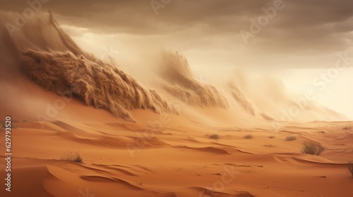 sandstorm in the desert  symbolizing the harsh conditions of arid environments generative ai