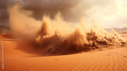 sandstorm in the desert, symbolizing the harsh conditions of arid environments generative ai