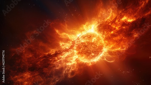 solar flare, illustrating the power and unpredictability of space weather. generative ai