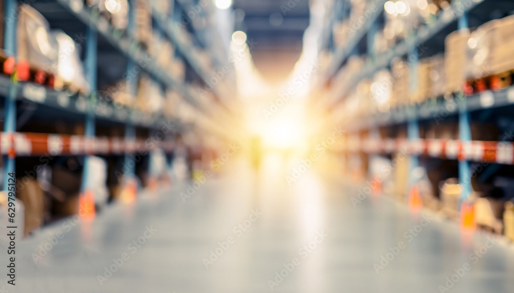 Blurred business background, Blur warehouse with bokeh light background Blurred business background, Blur warehouse with bokeh light background