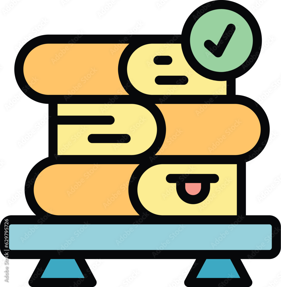 Student book stack icon outline vector. Education study. Social lecture color flat Student book stack icon outline vector. Education study. Social lecture color flat