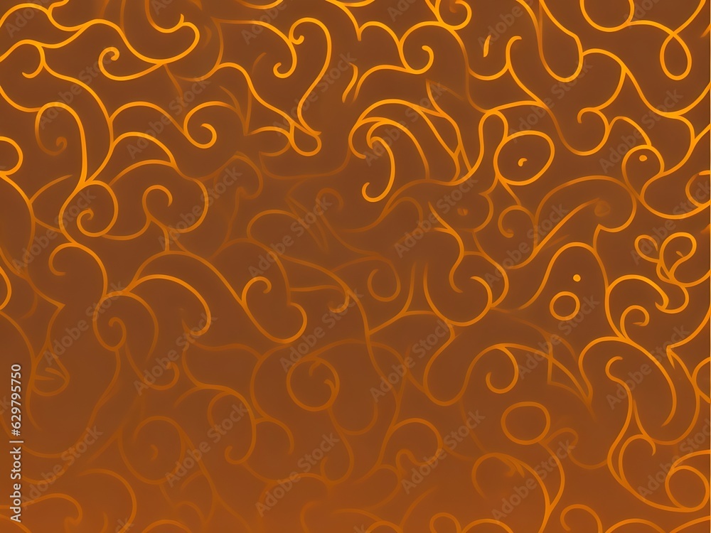 golden lining tiles design on orange color gradient background

