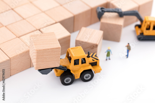 Miniature World Mechanical Handling of Wood Blocks