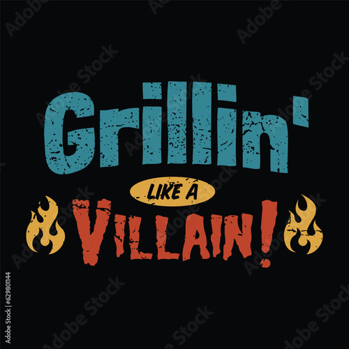 BBQ Smokehouse Grillin Lockup Logo For TShirt Design