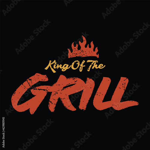 Barbecue Smoke House King of The Grill Lockup Logo for Tshirt Design
