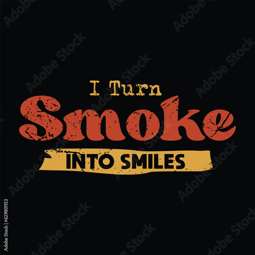 BBQ Smoke House Saying In Type Lockup Logo For TShirt Design