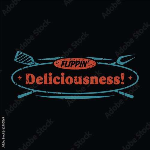 BBQ Smoke House Deliciousness Lockup Logo For TShirt Design