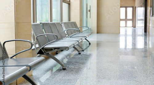 Chairs in the hospital hallway