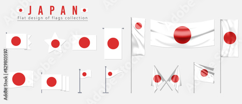 Japan flag, flat design of flags collection