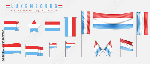 luxembourg flag, flat design of flags collection