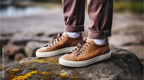 Unleash Your Casual Style with Outdoor Men s Sneakers. Generative AI