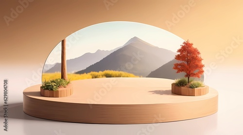 podium for product displayed
