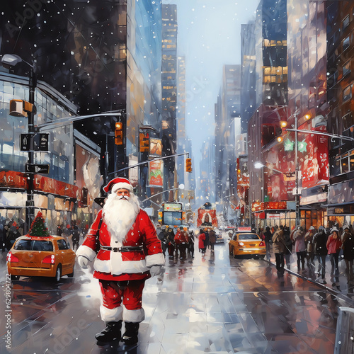 Wonderful Christmas time in New York, generative AI