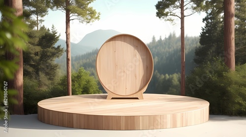 podium for product displayed