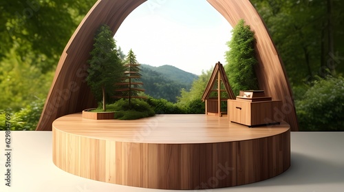 podium for product displayed