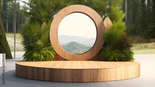 podium for product displayed