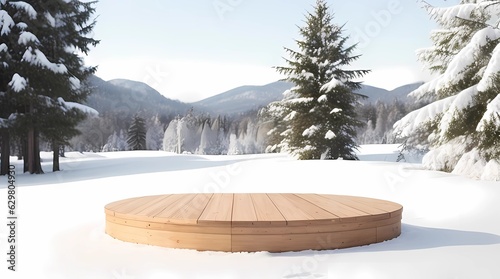 podium for product displayed
