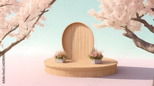 podium for product displayed