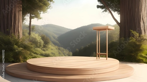 podium for product displayed