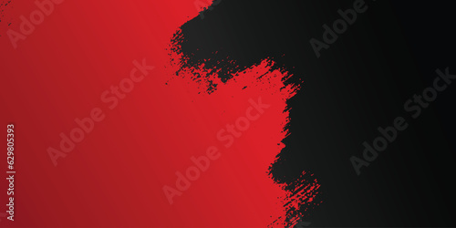 Vector Red and black brush stroke banner new background