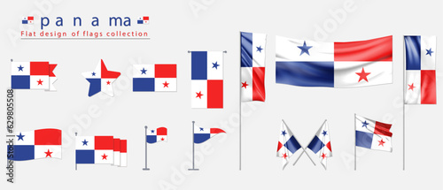Free Download Panama flag, flat design of flags collection - GFXLoad