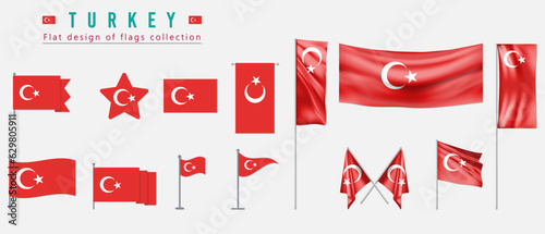 Turkey flag, flat design of flags collection
