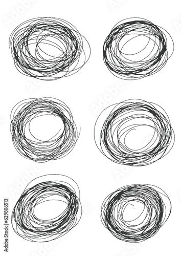 Vector set of sketch sribbles grey colour design