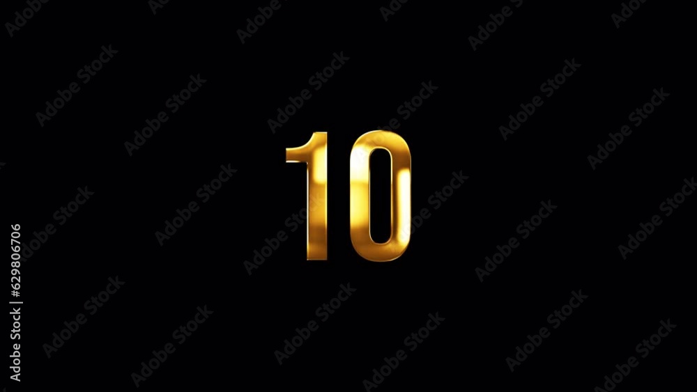 Loop number Ten golden shine light motion text effect animation on black abstract background. promote advertising concept isolate using QuickTime Alpha Channel proress 444 Loop number Ten golden shine light motion text effect animation on black abstract background. promote advertising concept isolate using QuickTime Alpha Channel proress 444