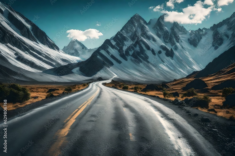 road leading to mountain