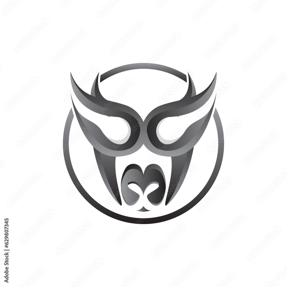 Buffalo Logo, Livestock Farm Animal Vector, Buffalo Head Design Simple Template Silhouette Buffalo Logo, Livestock Farm Animal Vector, Buffalo Head Design Simple Template Silhouette