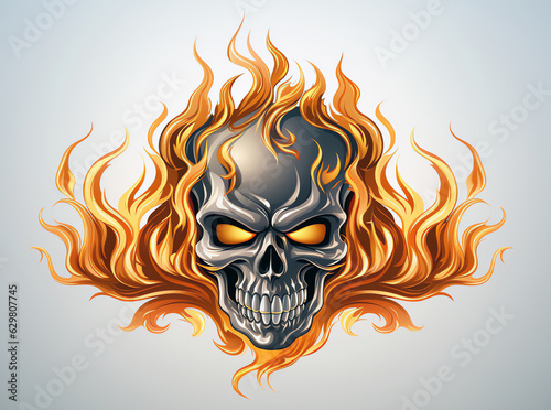 Burning skull, AI generated