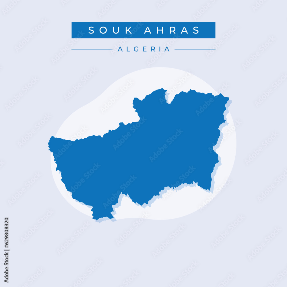 Vector illustration vector of Souk Ahras map Africa