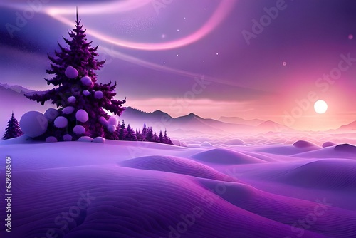 winter landscape with snow