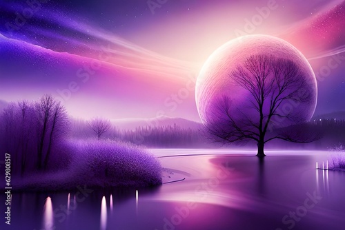 night landscape with moon