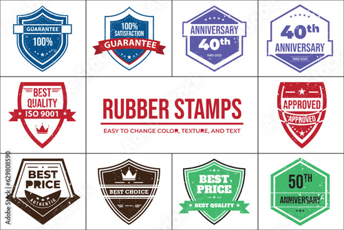 Rubber Stamp Seal Badge Design in Distressed Grunge Style Vector