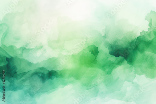 Green watercolor background.