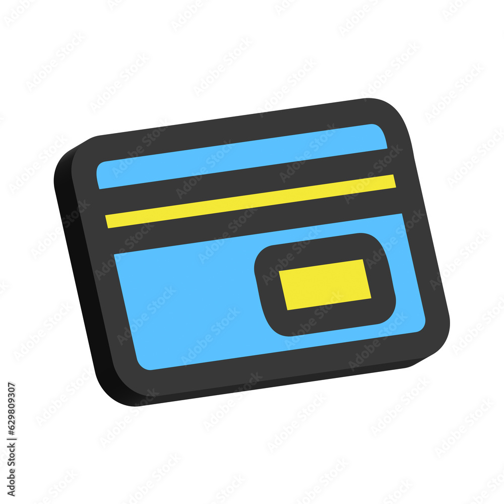 3D Image of Card Isolated on White Background
