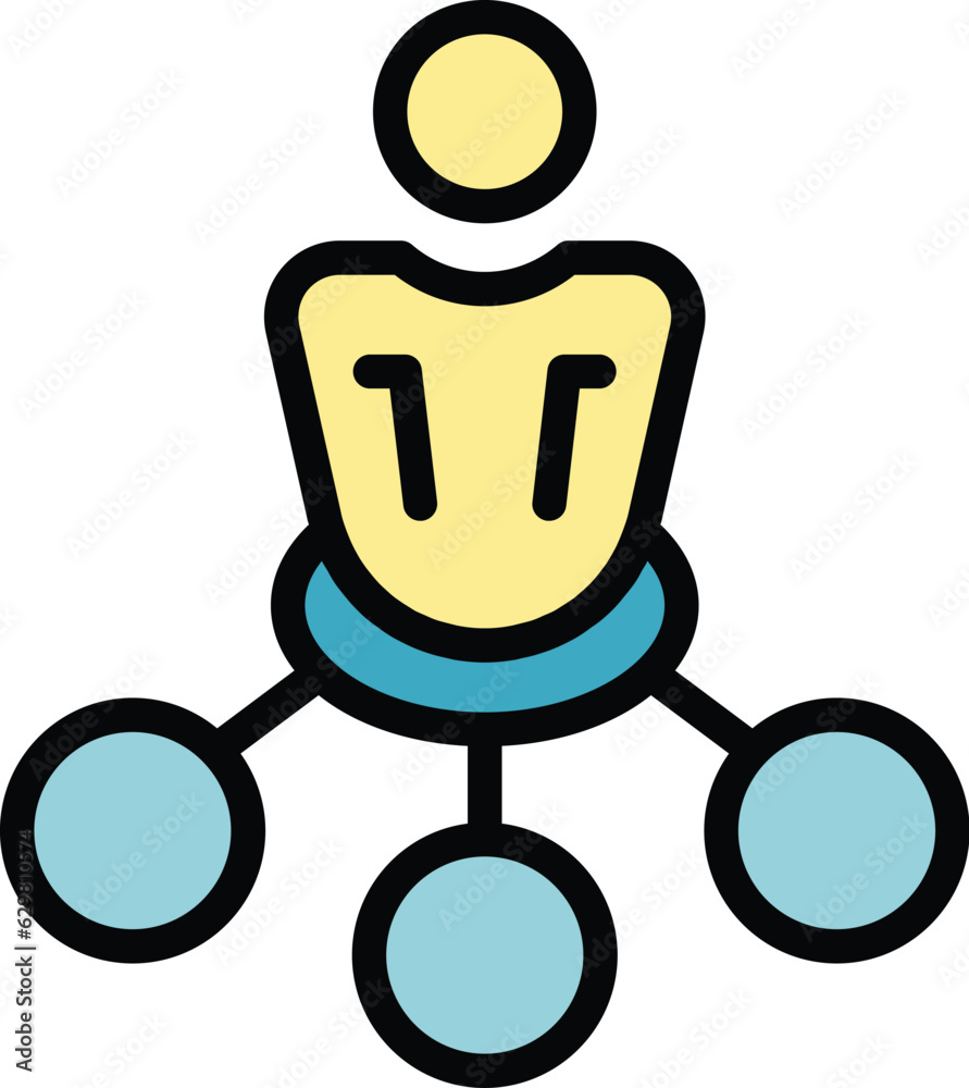 Trade scheme icon outline vector. Fair expo. Bio vegan color flat Trade scheme icon outline vector. Fair expo. Bio vegan color flat