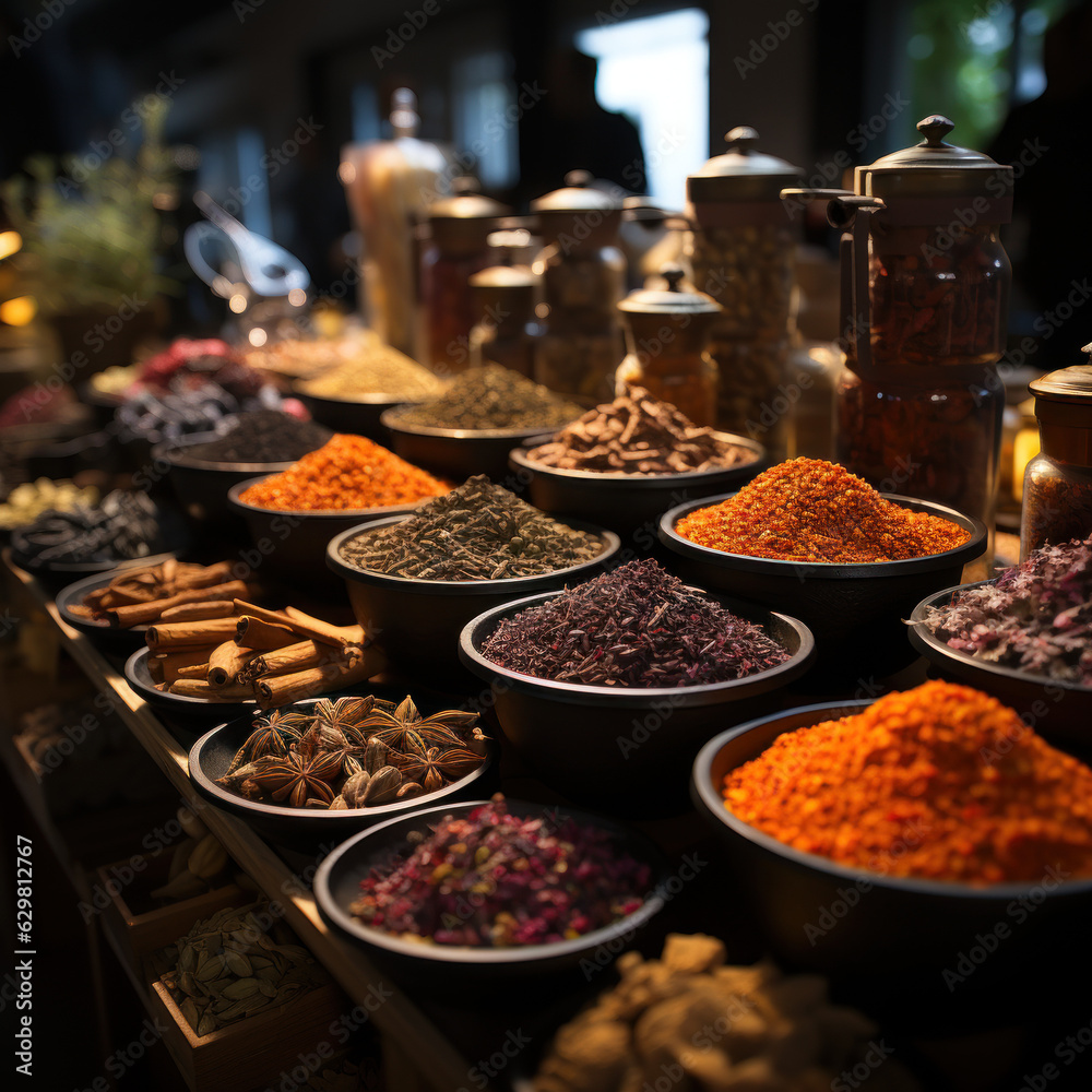 rare oriental spices showcased
