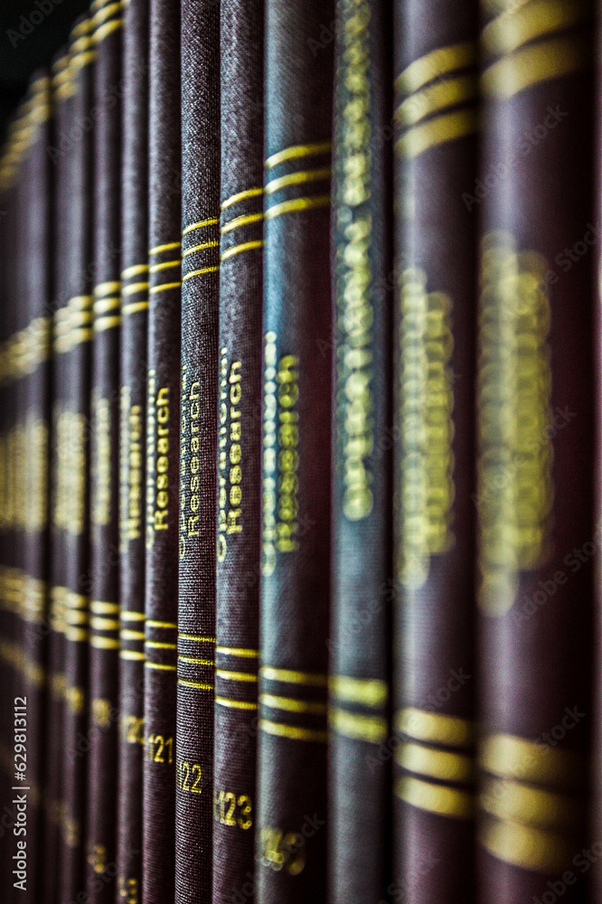 The encyclopedia on the library shelf