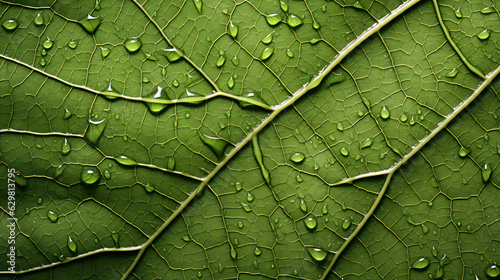 Macro green leaf  Fresh juicy background